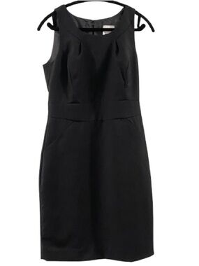 J Crew Suiting Black 100% Wool Sleeveless Sheath Dress Women’s Size 6